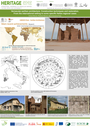 Vernacular earthen architecture. Construction techniques and restoration. From the international setting to some specific Italian regional cases